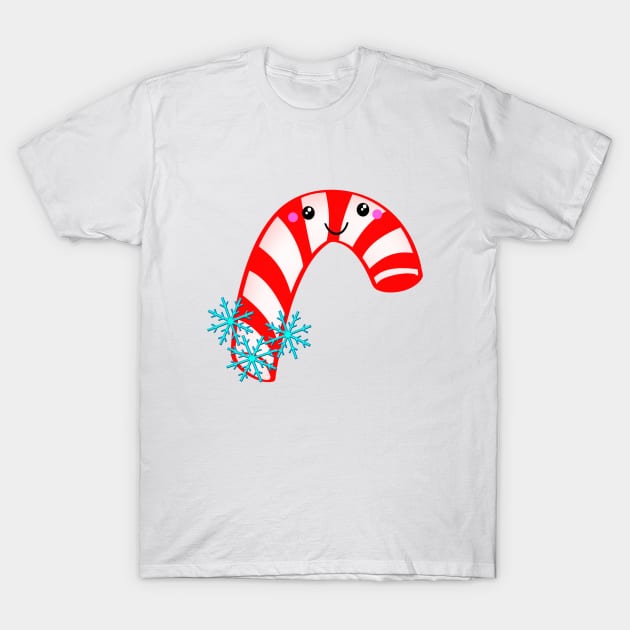 Cute Christmas Candy Cane T-Shirt by Jarecrow 